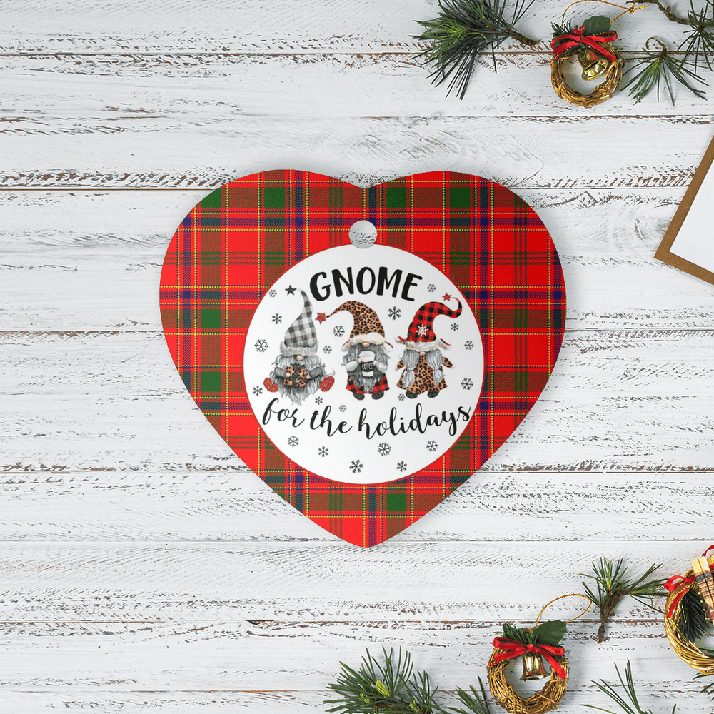 Clan Munro Modern Tartan Tartan Crest Gnome Heart Ceramic Ornament GD28 Munro Modern Tartan Tartan Christmas   