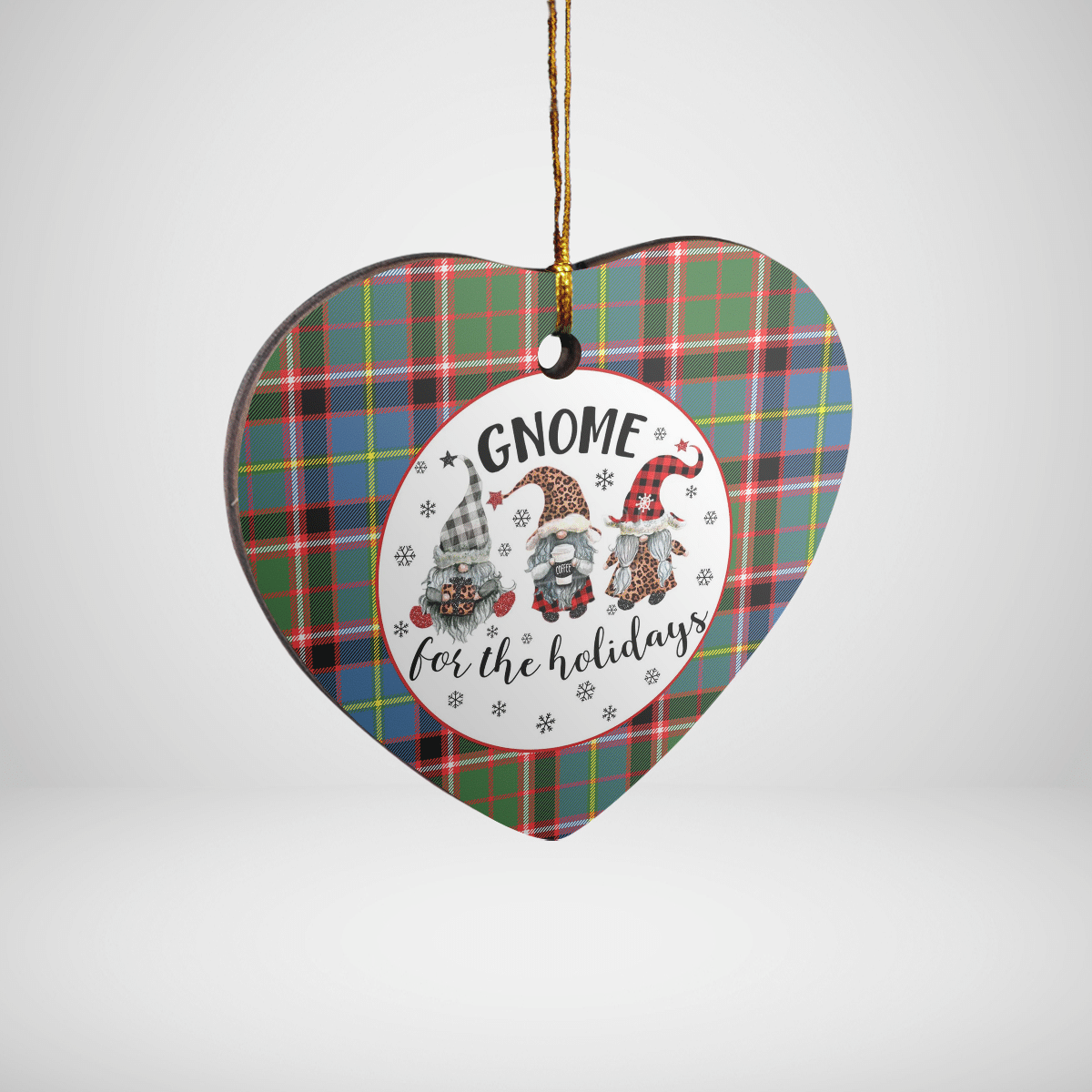 Clan Stirling (of Keir) Tartan Tartan Crest Gnome Heart Ceramic Ornament XX52 Stirling (of Keir) Tartan Tartan Christmas   