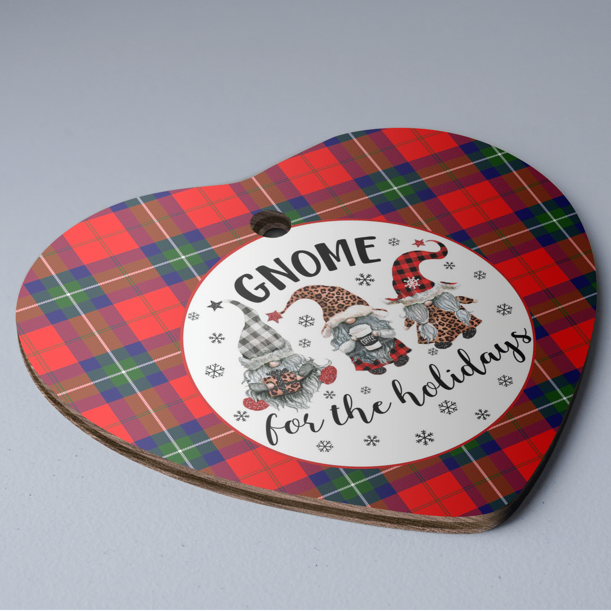 Clan Ruthven Modern Tartan Tartan Crest Gnome Heart Ceramic Ornament SE39 Ruthven Modern Tartan Tartan Christmas   