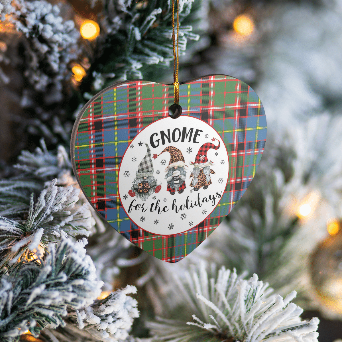 Clan Stirling (of Keir) Tartan Tartan Crest Gnome Heart Ceramic Ornament XX52 Stirling (of Keir) Tartan Tartan Christmas   