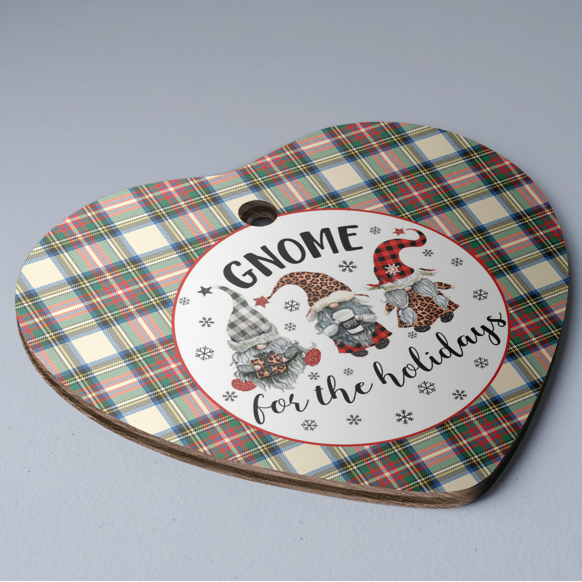 Clan Stewart Dress Ancient Tartan Tartan Crest Gnome Heart Ceramic Ornament SP77 Stewart Dress Ancient Tartan Tartan Christmas   