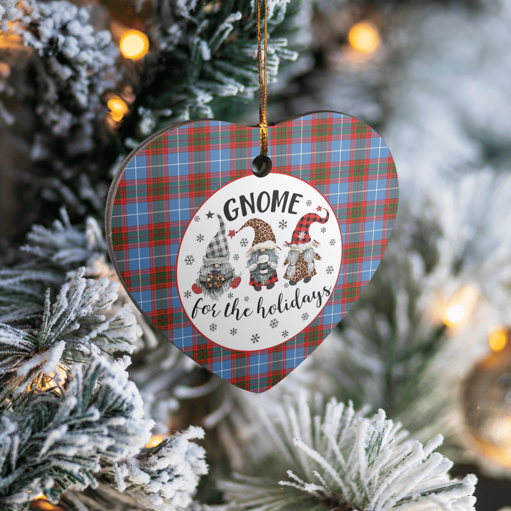 Clan Skirving (Edinburgh) Tartan Tartan Crest Gnome Heart Ceramic Ornament NT67 Skirving (Edinburgh) Tartan Tartan Christmas   