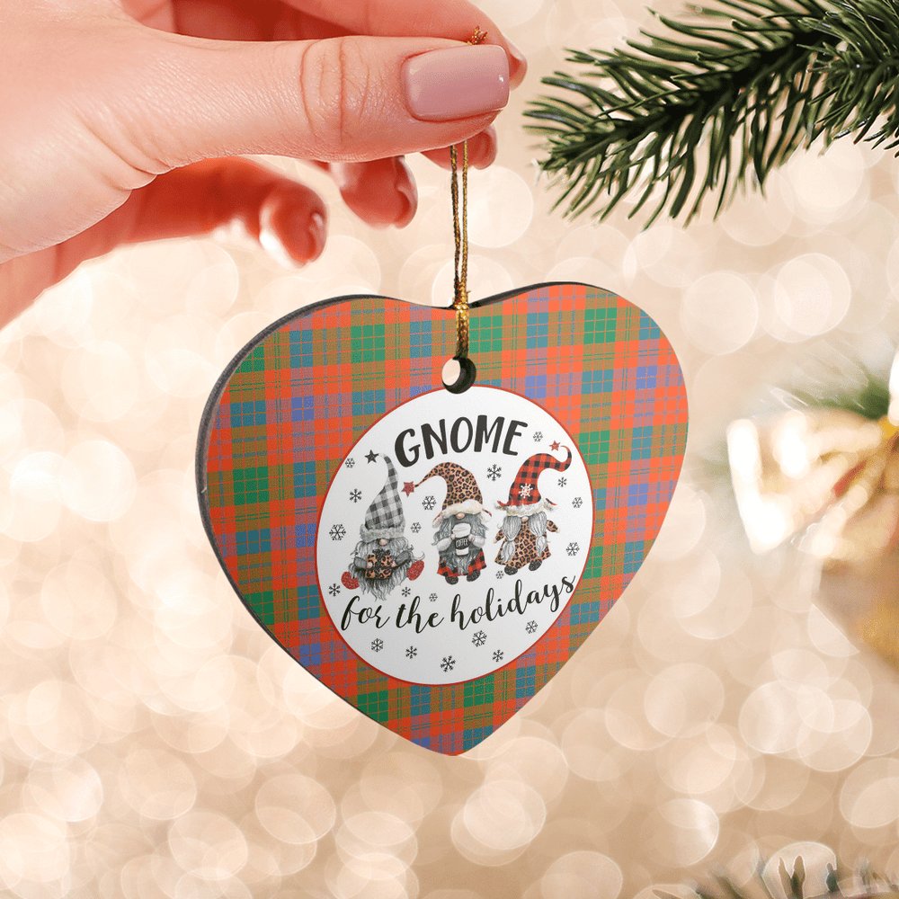 Clan Ross Ancient Tartan Tartan Crest Gnome Heart Ceramic Ornament IQ72 Ross Ancient Tartan Tartan Christmas   
