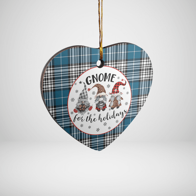 Clan Napier Modern Tartan Tartan Crest Gnome Heart Ceramic Ornament