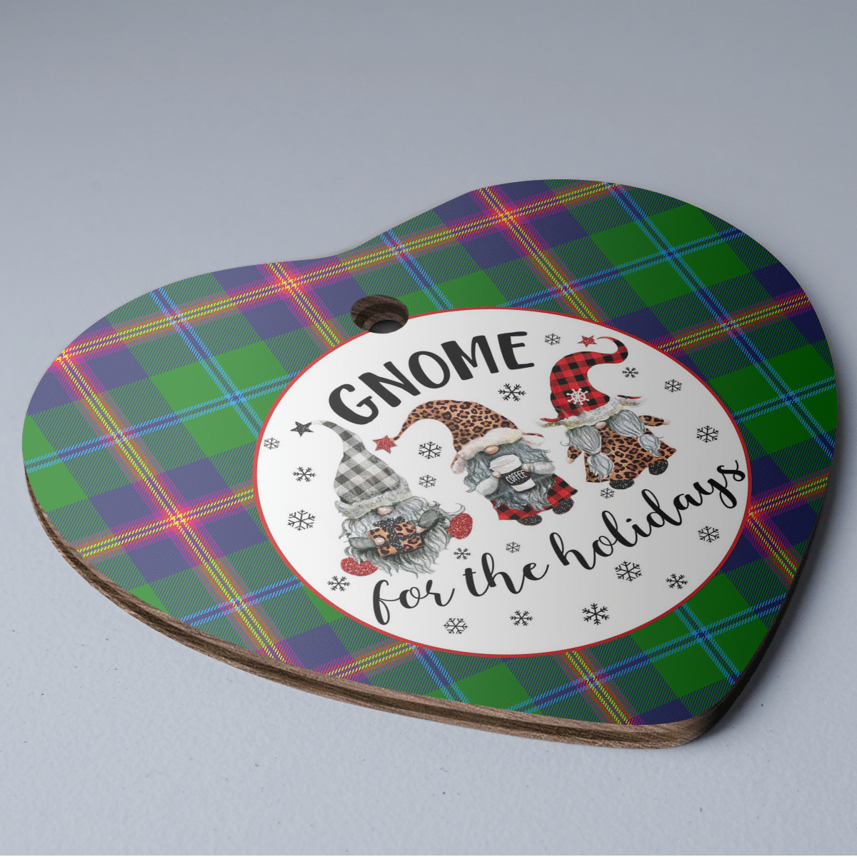 Clan Young Modern Tartan Tartan Crest Gnome Heart Ceramic Ornament TM15 Young Modern Tartan Tartan Christmas   
