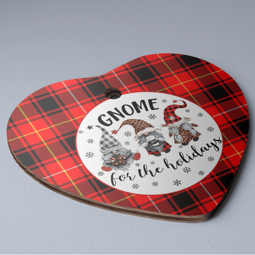 Clan MacIver Modern Tartan Tartan Crest Gnome Heart Ceramic Ornament QZ29 MacIver Modern Tartan Tartan Christmas   