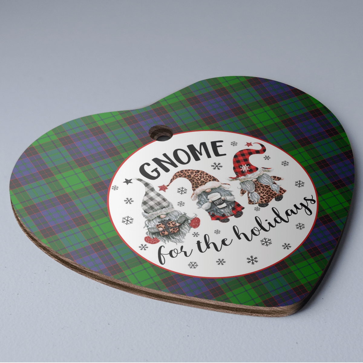 Clan Stewart Old Modern Tartan Tartan Crest Gnome Heart Ceramic Ornament QW36 Stewart Old Modern Tartan Tartan Christmas   