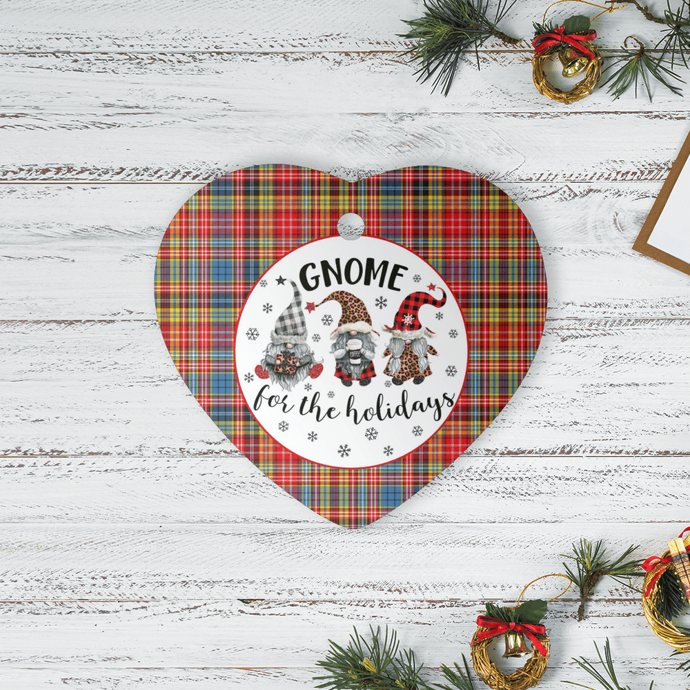 Clan Ogilvie of Airlie Ancient Tartan Tartan Crest Gnome Heart Ceramic Ornament BG20 Ogilvie of Airlie Ancient Tartan Tartan Christmas   