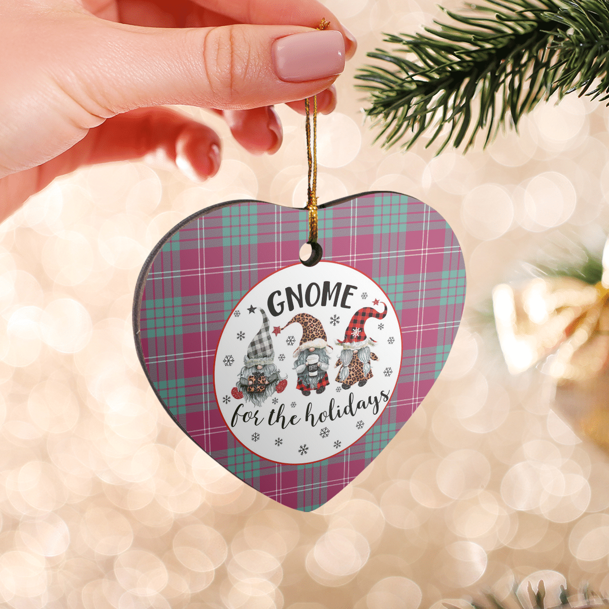 Clan Crawford Ancient Tartan Tartan Crest Gnome Heart Ceramic Ornament DT20 Crawford Ancient Tartan Tartan Christmas   