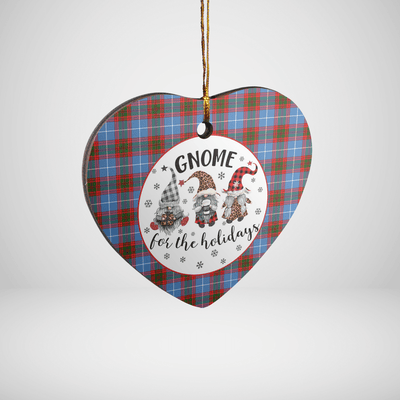 Clan Trotter Tartan Tartan Crest Gnome Heart Ceramic Ornament AA92