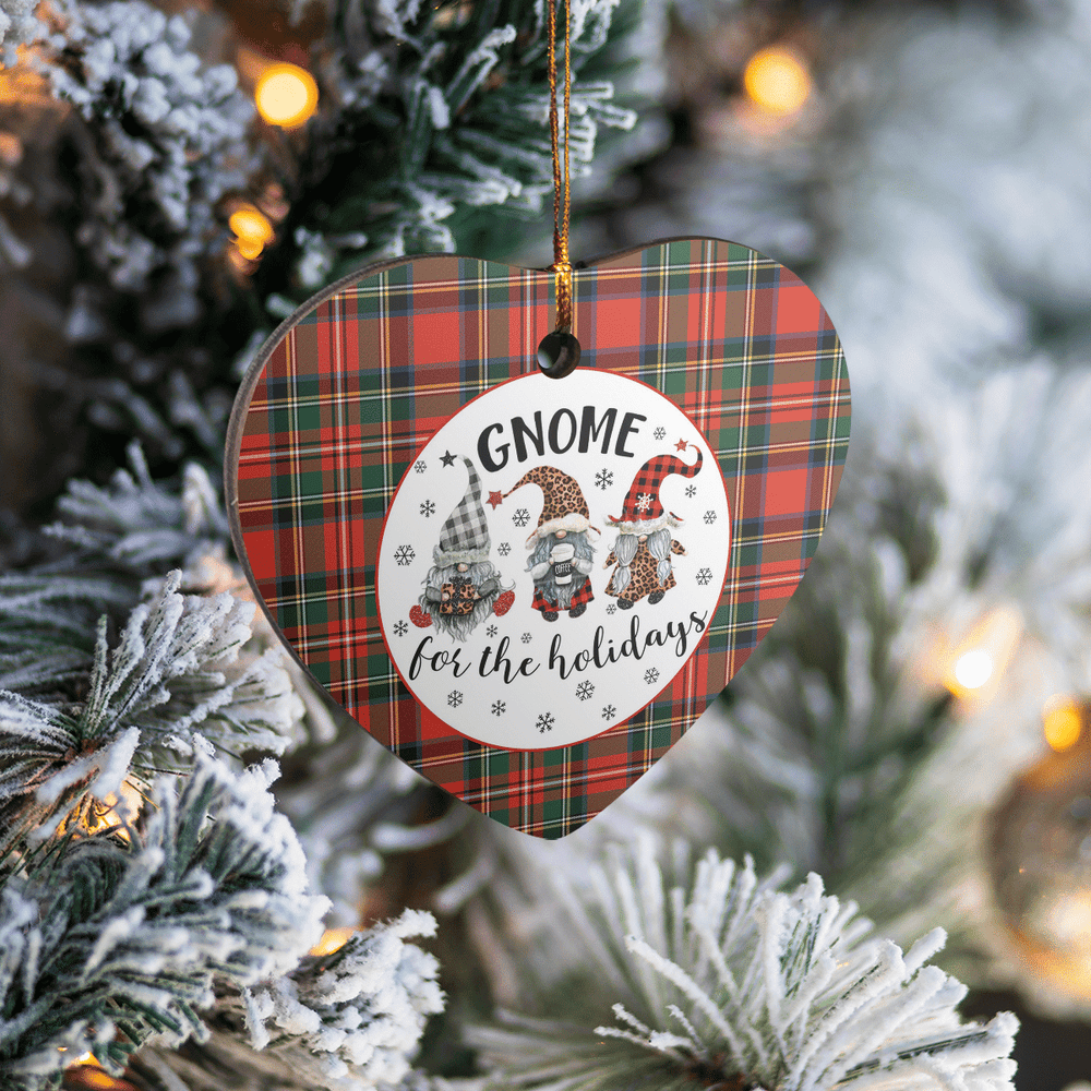 Clan Stewart Royal Modern Tartan Tartan Crest Gnome Heart Ceramic Ornament YC31 Stewart Royal Modern Tartan Tartan Christmas   