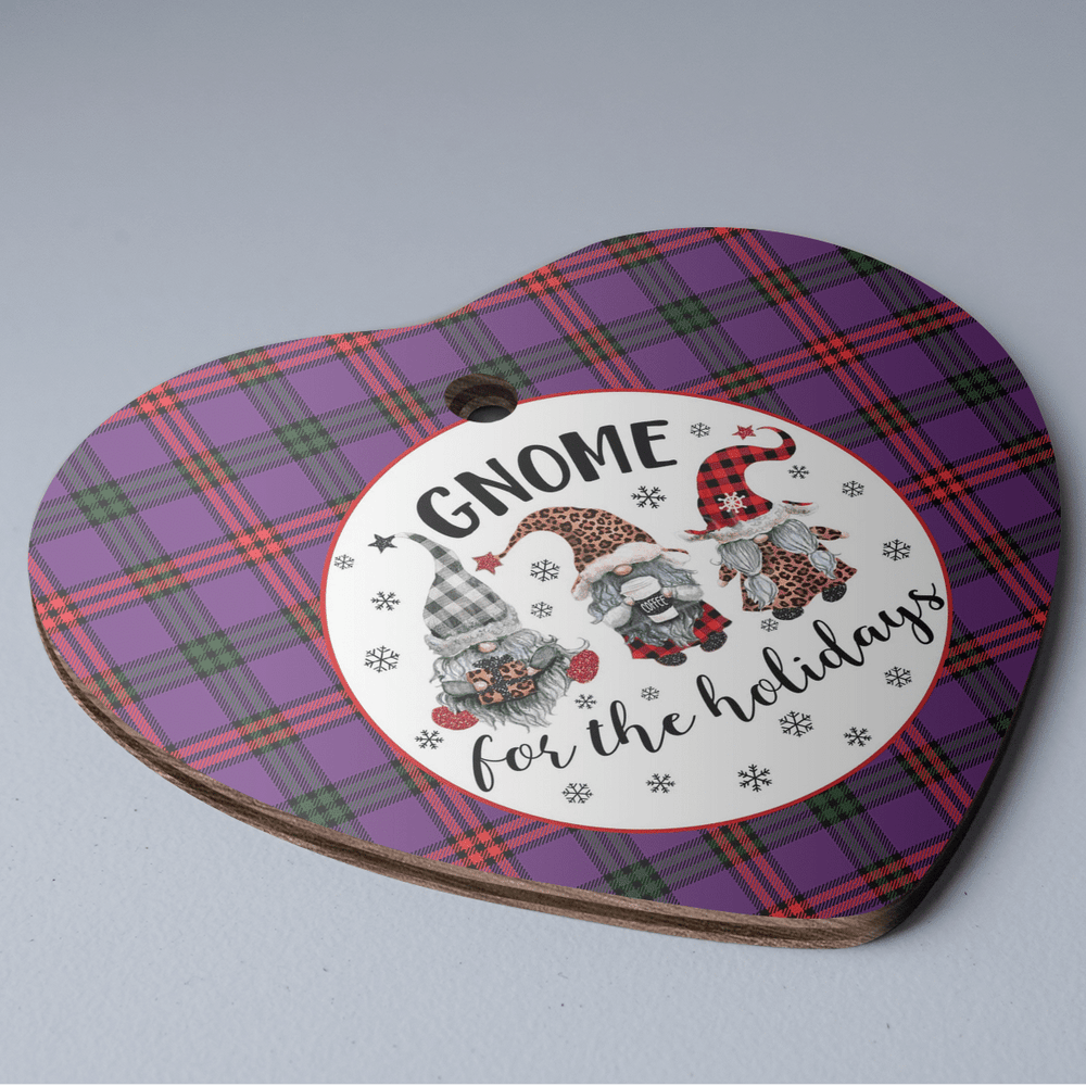 Clan Montgomery Modern Tartan Tartan Crest Gnome Heart Ceramic Ornament BI12 Montgomery Modern Tartan Tartan Christmas   