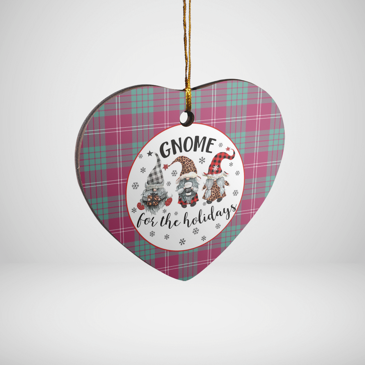 Clan Crawford Ancient Tartan Tartan Crest Gnome Heart Ceramic Ornament DT20 Crawford Ancient Tartan Tartan Christmas   