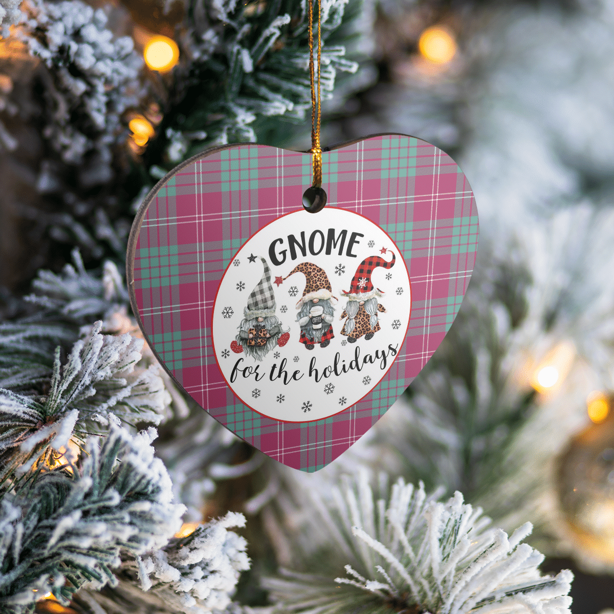 Clan Crawford Ancient Tartan Tartan Crest Gnome Heart Ceramic Ornament DT20 Crawford Ancient Tartan Tartan Christmas   
