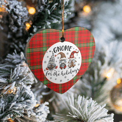 Clan Morrison Red Modern Tartan Tartan Crest Gnome Heart Ceramic Ornament WG60 Morrison Red Modern Tartan Tartan Christmas   