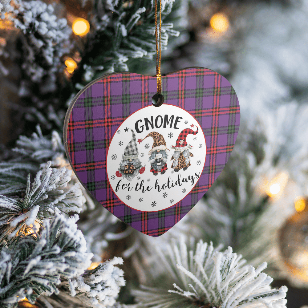 Clan Montgomery Modern Tartan Tartan Crest Gnome Heart Ceramic Ornament BI12 Montgomery Modern Tartan Tartan Christmas   