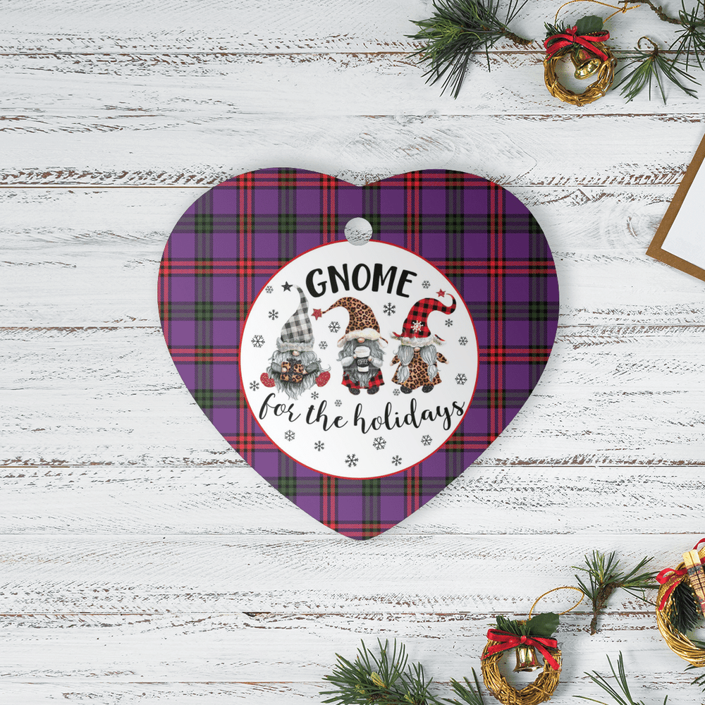 Clan Montgomery Modern Tartan Tartan Crest Gnome Heart Ceramic Ornament BI12 Montgomery Modern Tartan Tartan Christmas   