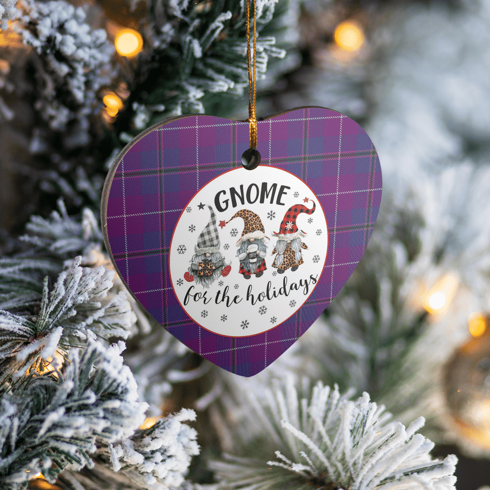 Clan Pride of Glencoe Tartan Tartan Crest Gnome Heart Ceramic Ornament IL25 Pride of Glencoe Tartan Tartan Christmas   