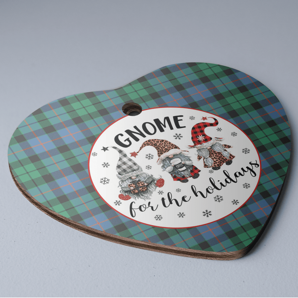 Clan Morrison Ancient Tartan Tartan Crest Gnome Heart Ceramic Ornament FU37 Morrison Ancient Tartan Tartan Christmas   