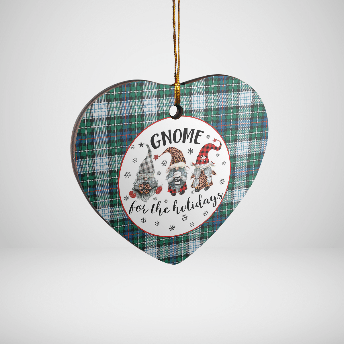 Clan MacKenzie Dress Ancient Tartan Tartan Crest Gnome Heart Ceramic Ornament DJ34 MacKenzie Dress Ancient Tartan Tartan Christmas   