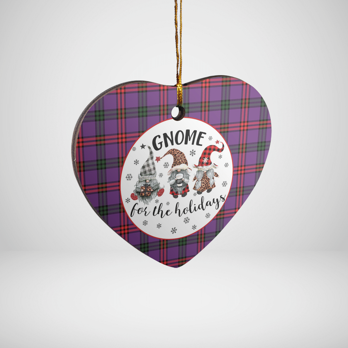 Clan Montgomery Modern Tartan Tartan Crest Gnome Heart Ceramic Ornament BI12 Montgomery Modern Tartan Tartan Christmas   