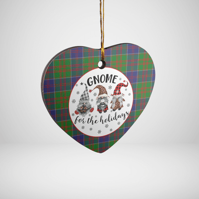 Clan Stewart of Appin Hunting Modern Tartan Tartan Crest Gnome Heart Ceramic Ornament
