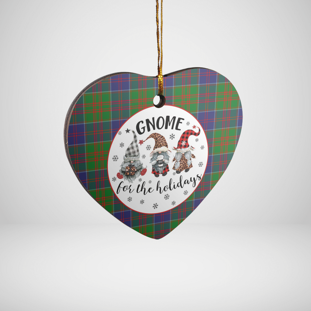 Clan Stewart of Appin Hunting Modern Tartan Tartan Crest Gnome Heart Ceramic Ornament LO99 Stewart of Appin Hunting Modern Tartan Tartan Christmas   
