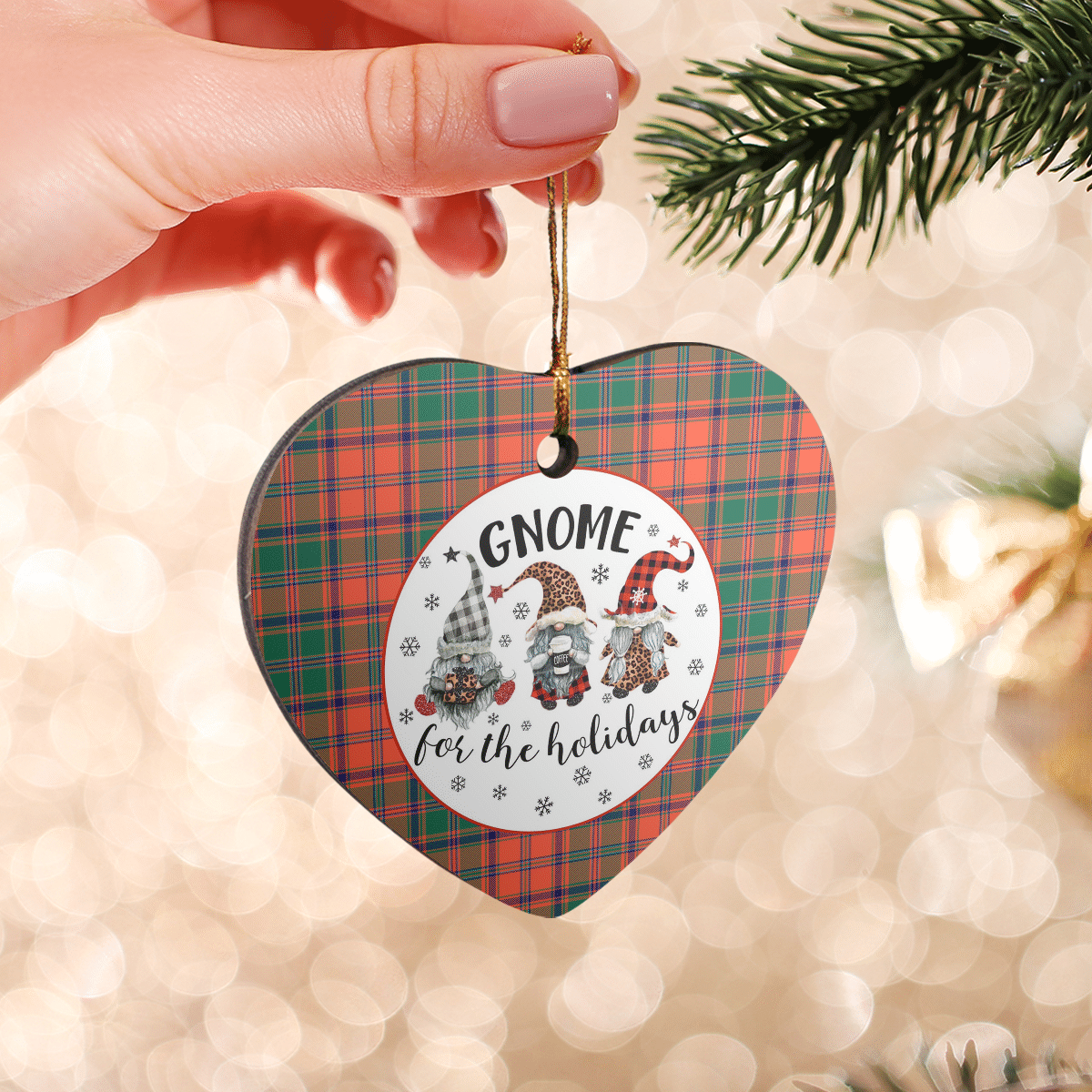 Clan Stewart of Appin Ancient Tartan Tartan Crest Gnome Heart Ceramic Ornament PF43 Stewart of Appin Ancient Tartan Tartan Christmas   