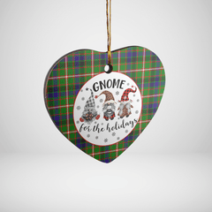 Clan Reid Green Tartan Tartan Crest Gnome Heart Ceramic Ornament VU54 Reid Green Tartan Tartan Christmas   