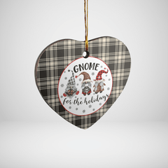 Clan Menzies Black & White Ancient Tartan Tartan Crest Gnome Heart Ceramic Ornament ZK41 Menzies Black & White Ancient Tartan Tartan Christmas   