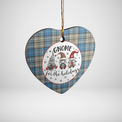 Clan Napier Ancient Tartan Tartan Crest Gnome Heart Ceramic Ornament