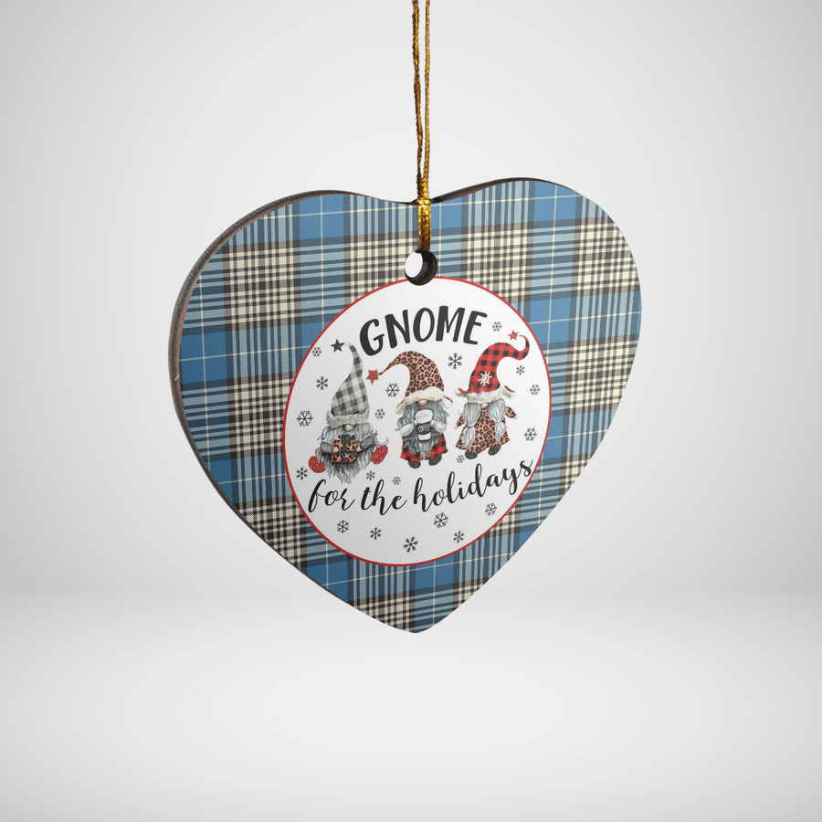 Clan Napier Ancient Tartan Tartan Crest Gnome Heart Ceramic Ornament PX20 Napier Ancient Tartan Tartan Christmas   