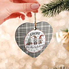 Clan Scott Black & White Ancient Tartan Tartan Crest Gnome Heart Ceramic Ornament GR66 Scott Black & White Ancient Tartan Tartan Christmas   