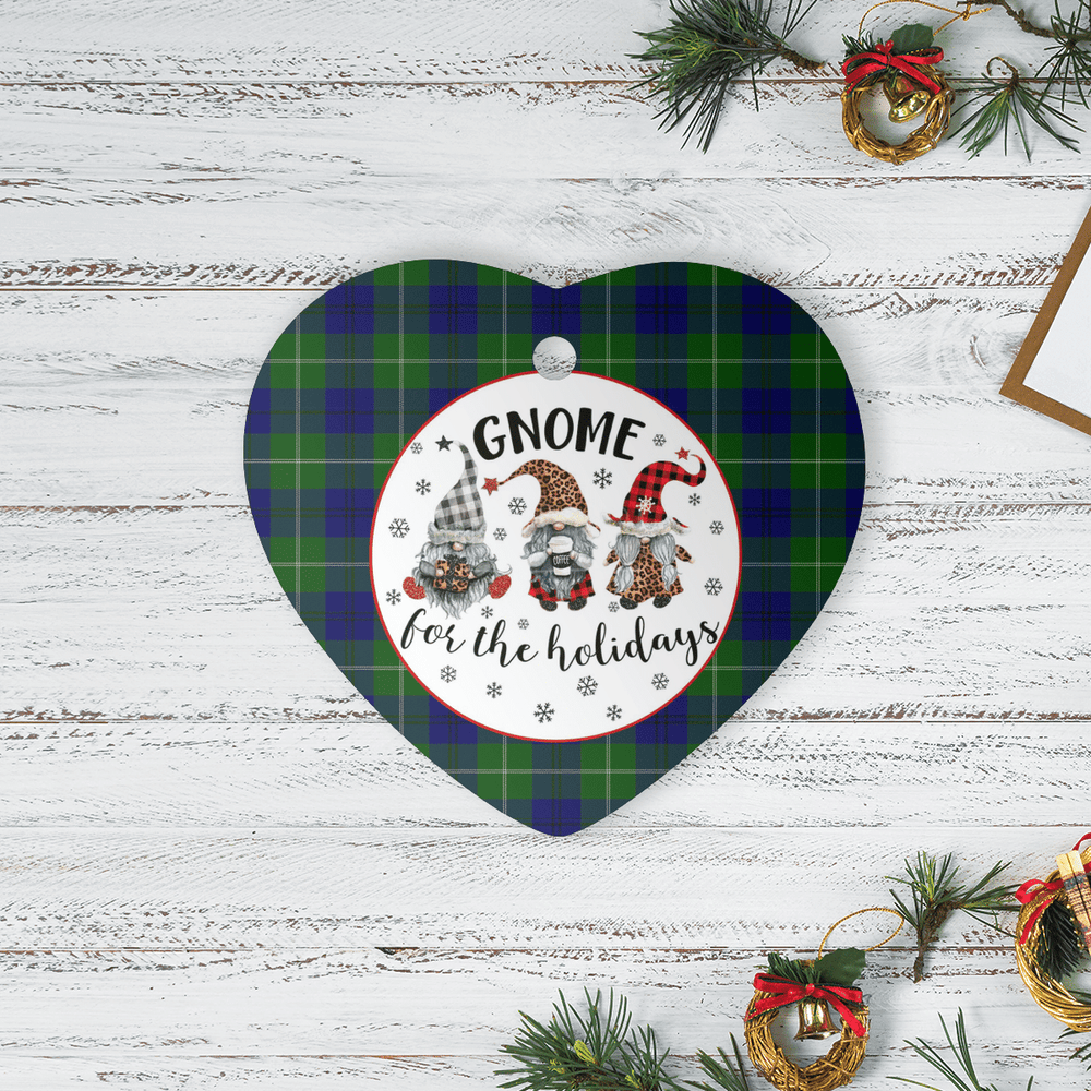 Clan Oliphant Modern Tartan Tartan Crest Gnome Heart Ceramic Ornament EG15 Oliphant Modern Tartan Tartan Christmas   