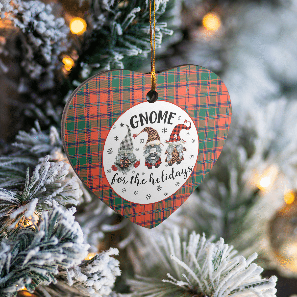 Clan Stewart of Appin Ancient Tartan Tartan Crest Gnome Heart Ceramic Ornament PF43 Stewart of Appin Ancient Tartan Tartan Christmas   
