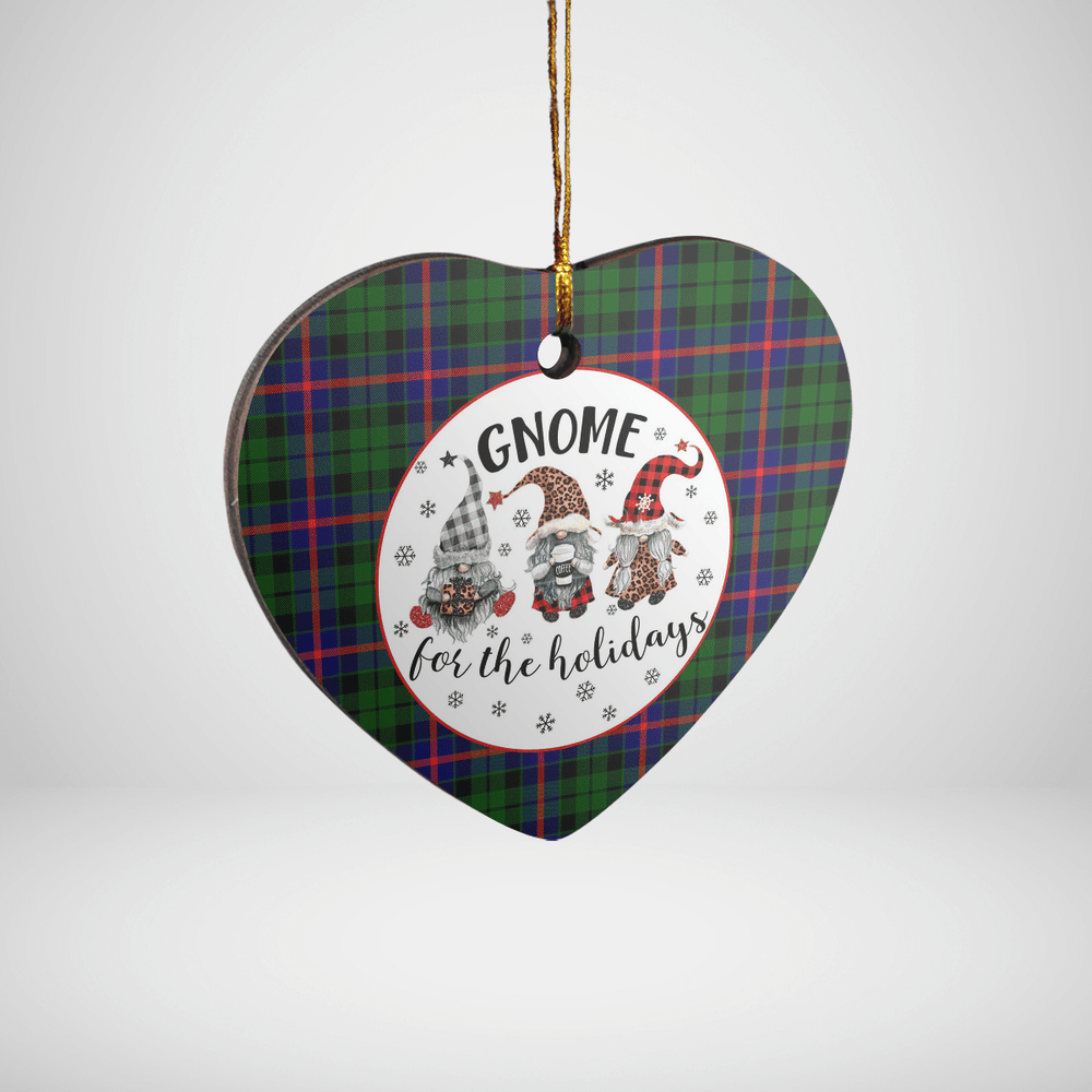 Clan Morrison Modern Tartan Tartan Crest Gnome Heart Ceramic Ornament KX30 Morrison Modern Tartan Tartan Christmas   