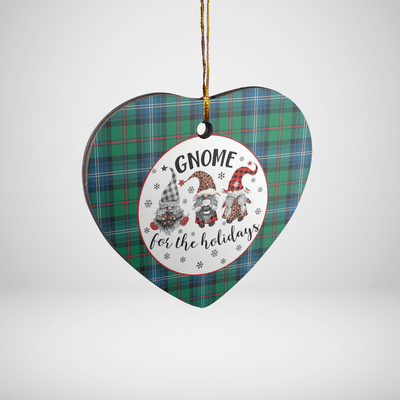 Clan Urquhart Ancient Tartan Tartan Crest Gnome Heart Ceramic Ornament