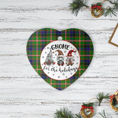 Clan Reid Green Tartan Tartan Crest Gnome Heart Ceramic Ornament VU54 Reid Green Tartan Tartan Christmas   