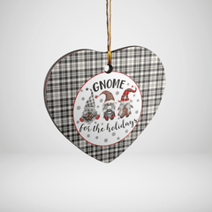 Clan Scott Black & White Ancient Tartan Tartan Crest Gnome Heart Ceramic Ornament GR66 Scott Black & White Ancient Tartan Tartan Christmas   