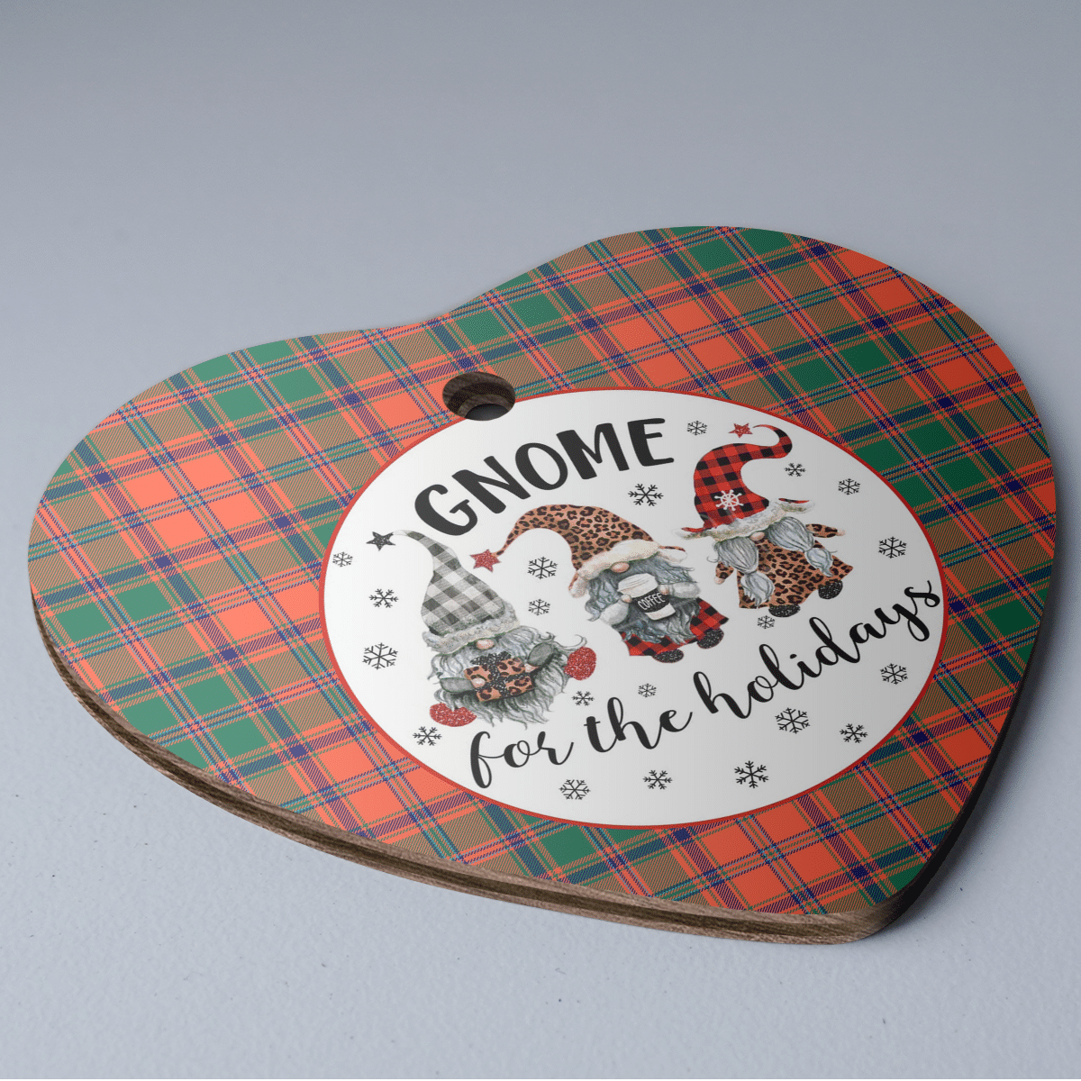 Clan Stewart of Appin Ancient Tartan Tartan Crest Gnome Heart Ceramic Ornament PF43 Stewart of Appin Ancient Tartan Tartan Christmas   