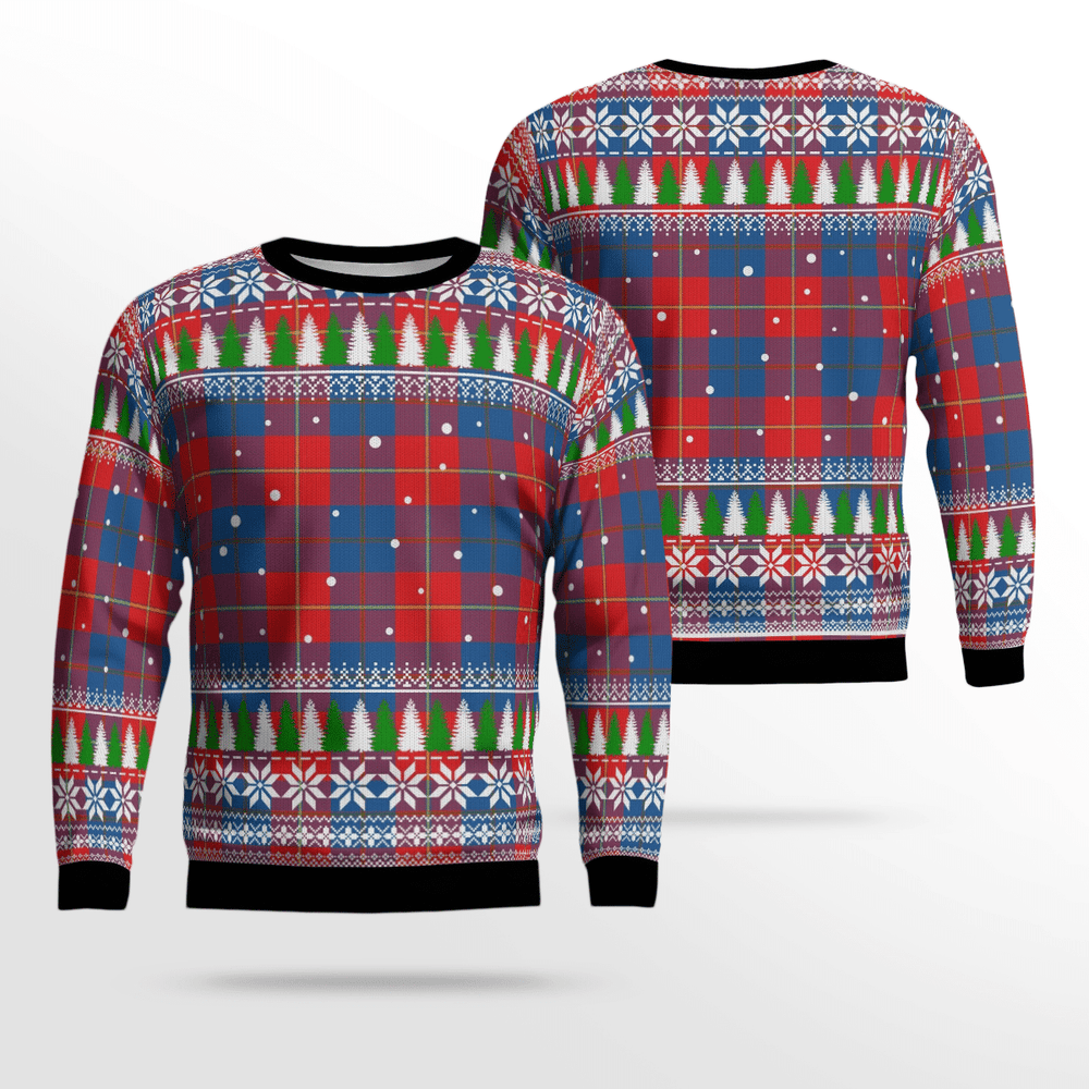 Clan Galloway Red Tartan Christmas Ugly Sweater UV99 Galloway Red Tartan Tartan Ugly Sweater   