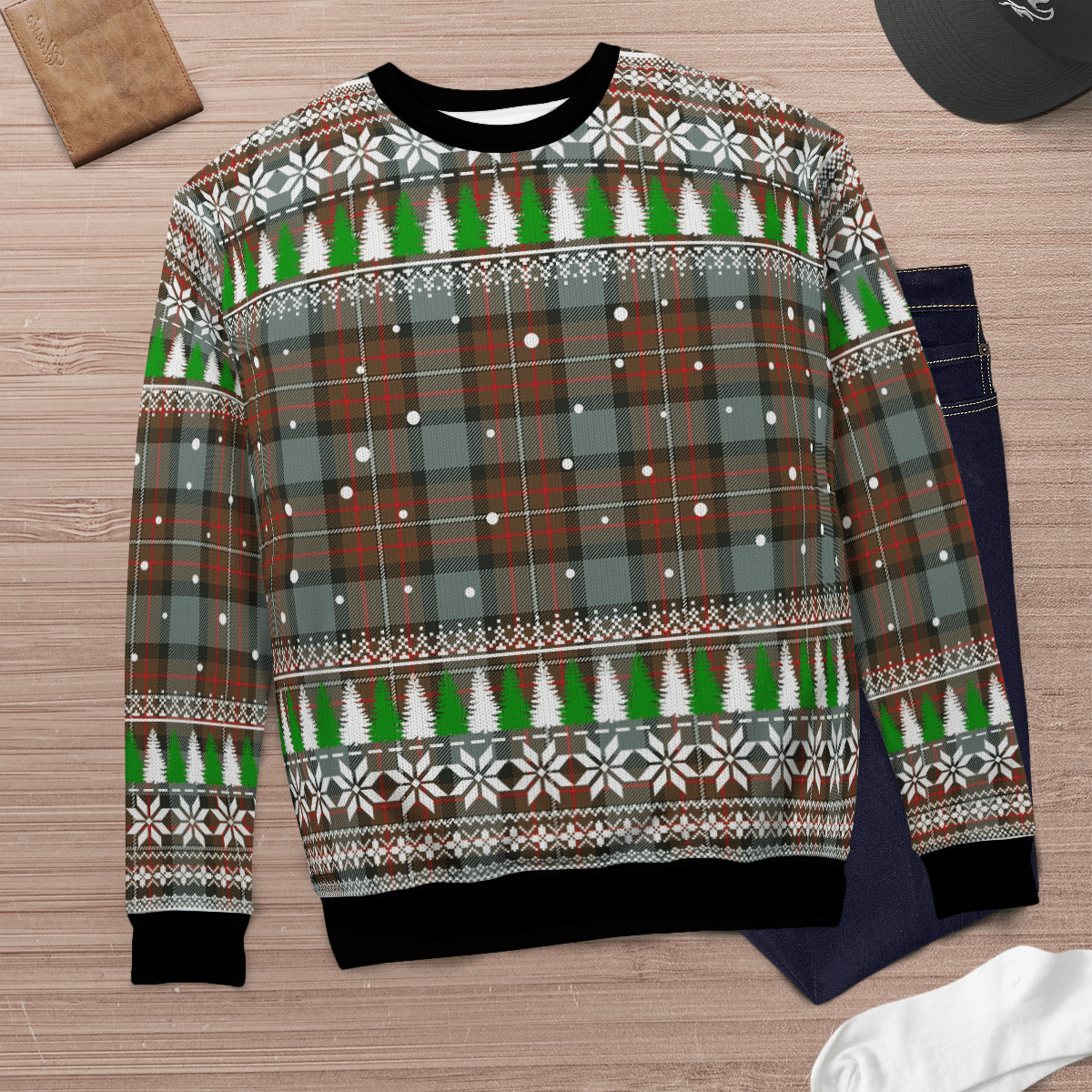 Clan Fergusson Weathered Tartan Christmas Ugly Sweater MG44 Fergusson Weathered Tartan Tartan Ugly Sweater   