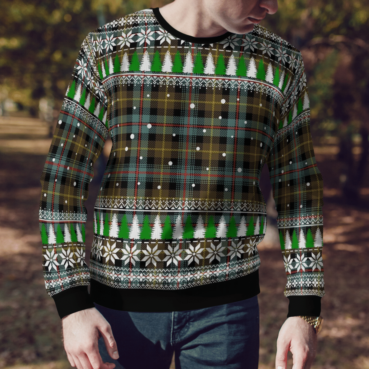 Clan Farquharson Weathered  Tartan Christmas Ugly Sweater JS83 Farquharson Weathered Tartan Tartan Ugly Sweater   