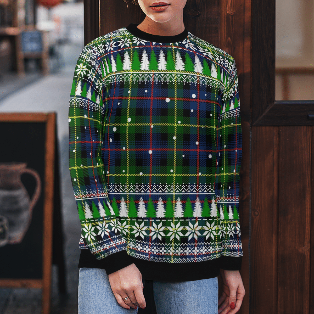 Clan Farquharson Modern Tartan Christmas Ugly Sweater RR67 Farquharson Modern Tartan Tartan Ugly Sweater   