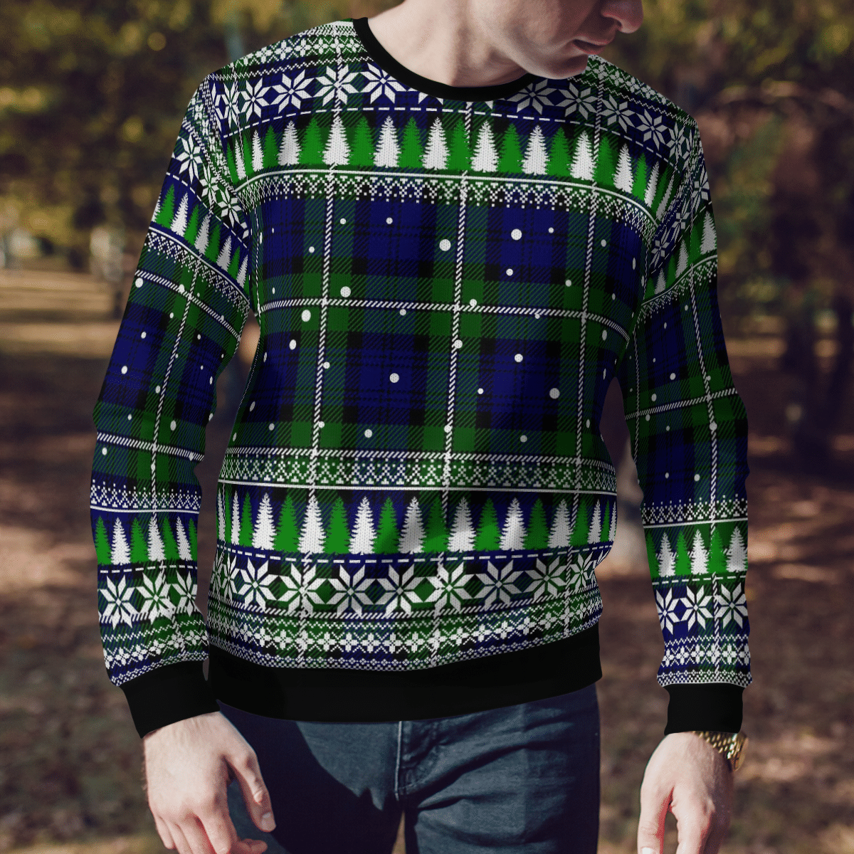 Clan Forbes Modern Tartan Christmas Ugly Sweater AI79 Forbes Modern Tartan Tartan Ugly Sweater   