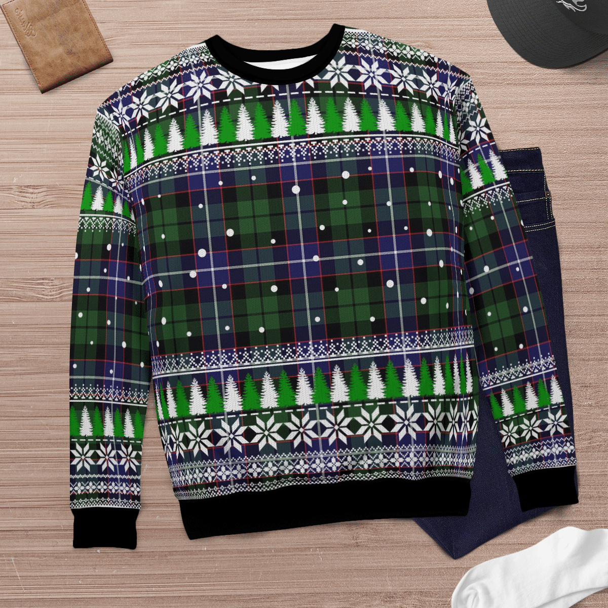 Clan Galbraith Modern Tartan Christmas Ugly Sweater EL89 Galbraith Modern Tartan Tartan Ugly Sweater   