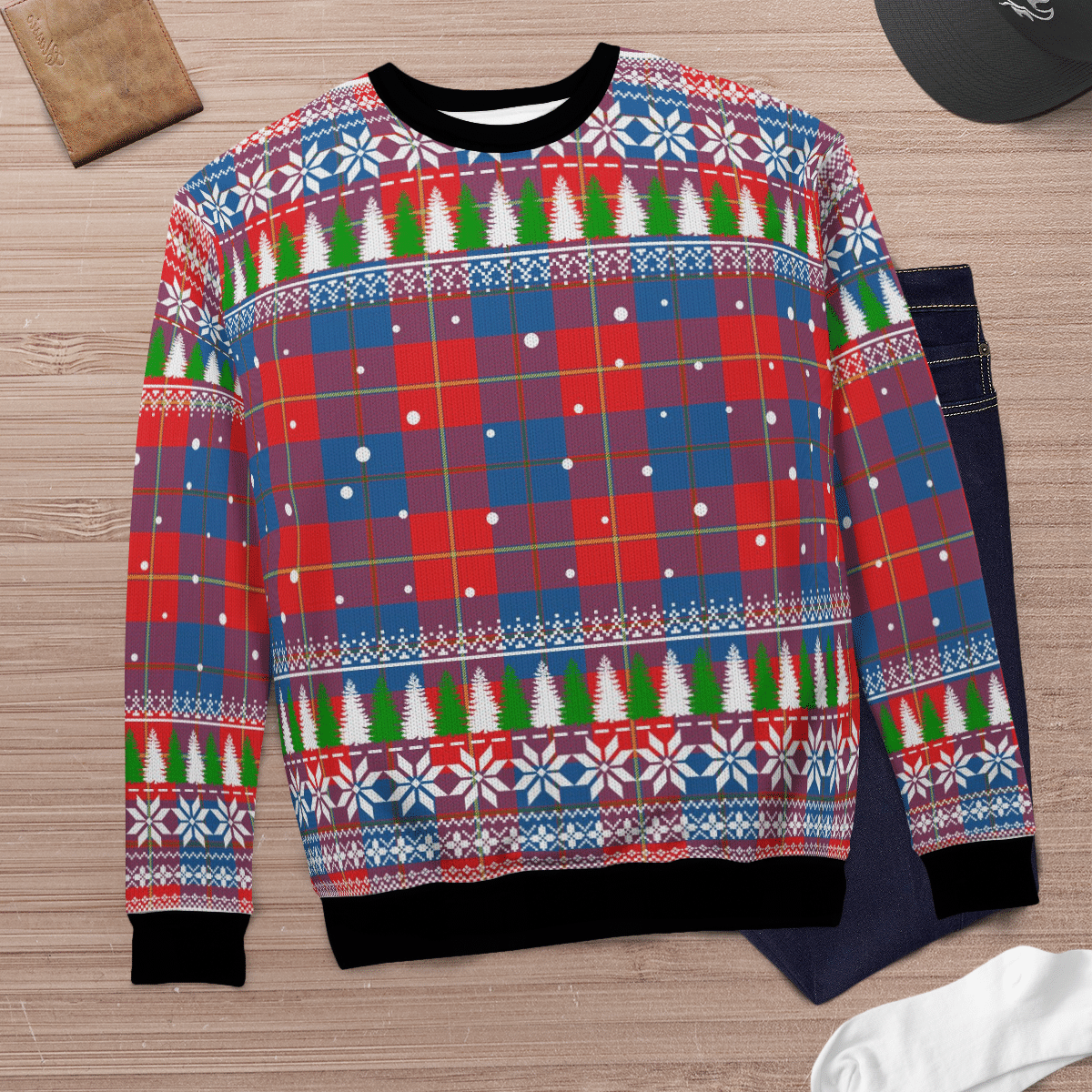 Clan Galloway Red Tartan Christmas Ugly Sweater UV99 Galloway Red Tartan Tartan Ugly Sweater   
