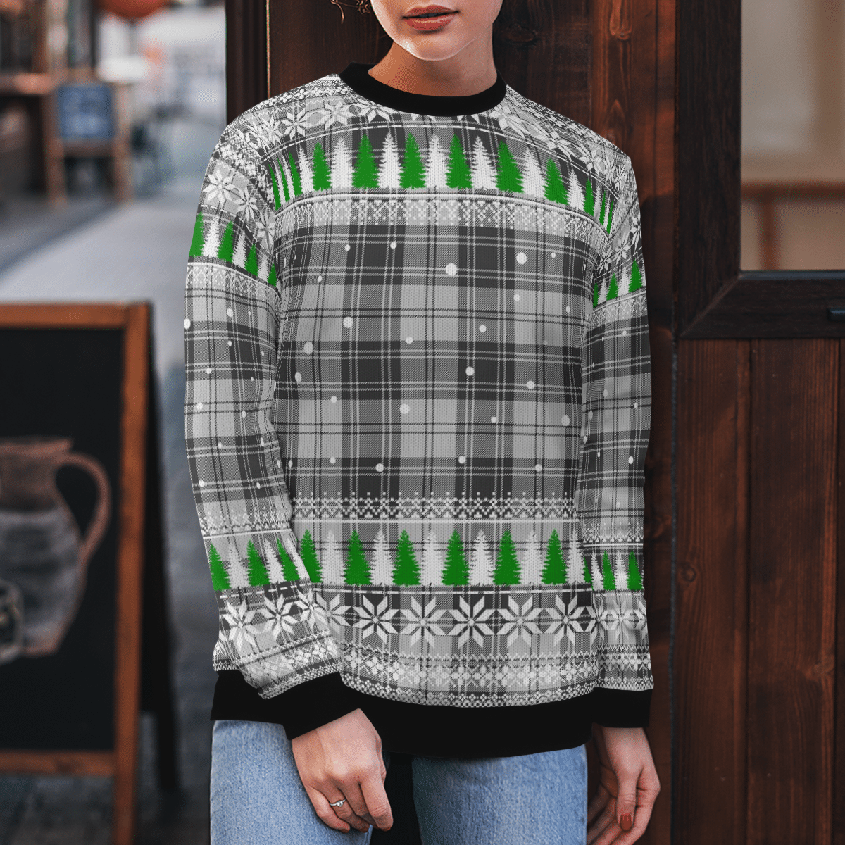 Clan Douglas Grey Modern Tartan Christmas Ugly Sweater HR72 Douglas Grey Modern Tartan Tartan Ugly Sweater   