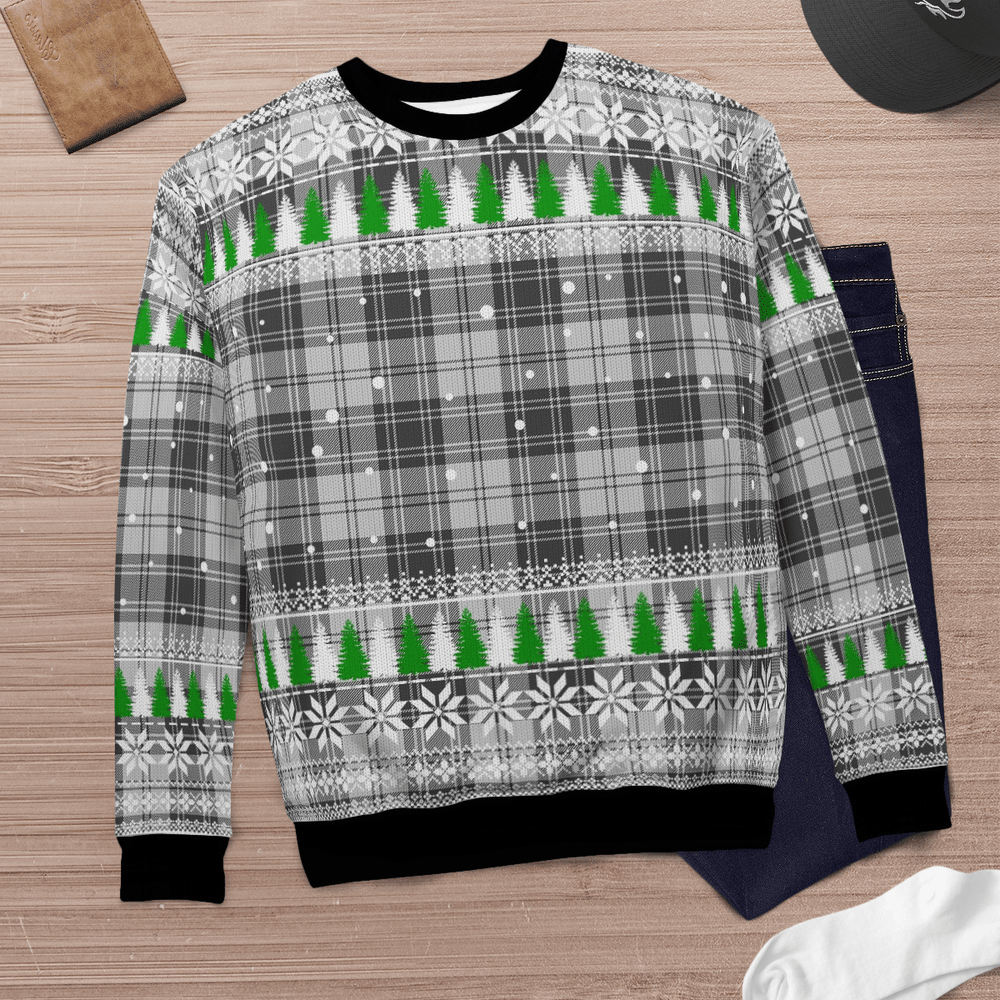 Clan Douglas Grey Modern Tartan Christmas Ugly Sweater HR72 Douglas Grey Modern Tartan Tartan Ugly Sweater   