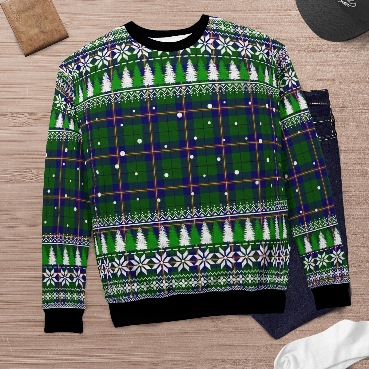 Clan Carmichael Modern Tartan Christmas Ugly Sweater TR82 Carmichael Modern Tartan Tartan Ugly Sweater   